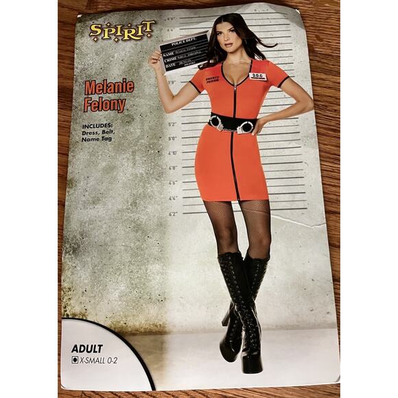Spirit Halloween Melanie Felony Halloween Costume Prisoner Adult Size XS - Picture 1 of 5